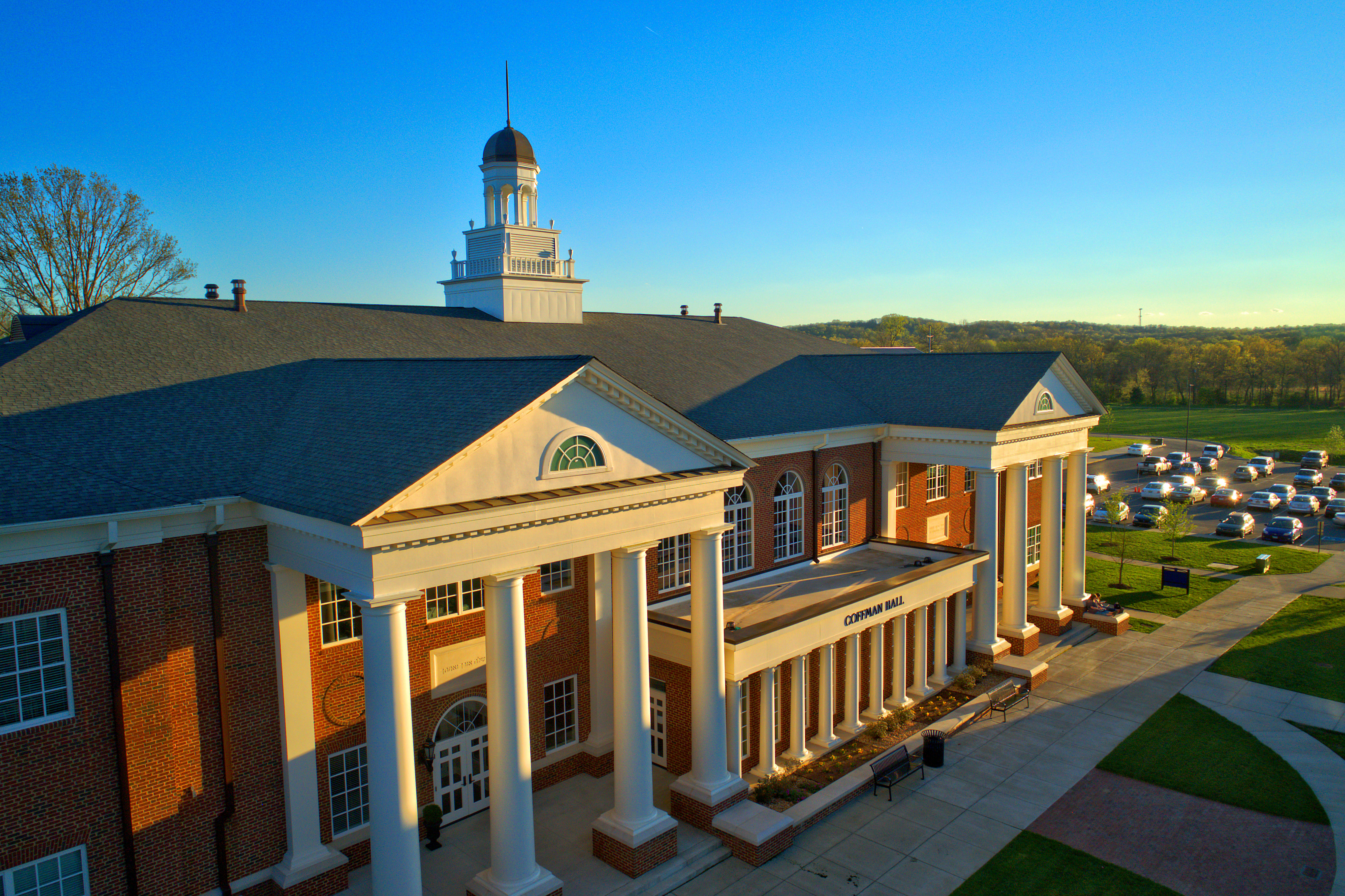 Aerial view of Coffman Hall on the Welch College campus in Gallatin, Tennessee